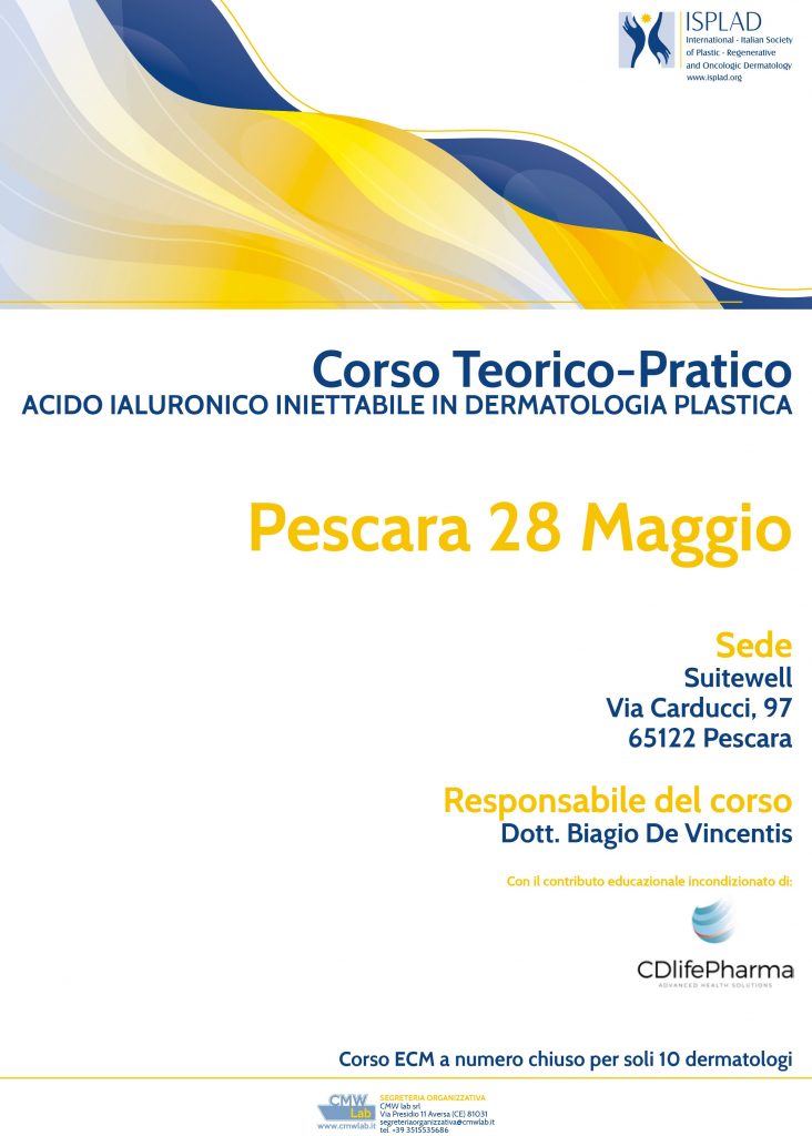 Corso teorico-pratico ISPLAD Locandina Filler 2022 Pescara